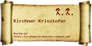 Kirchner Krisztofer névjegykártya